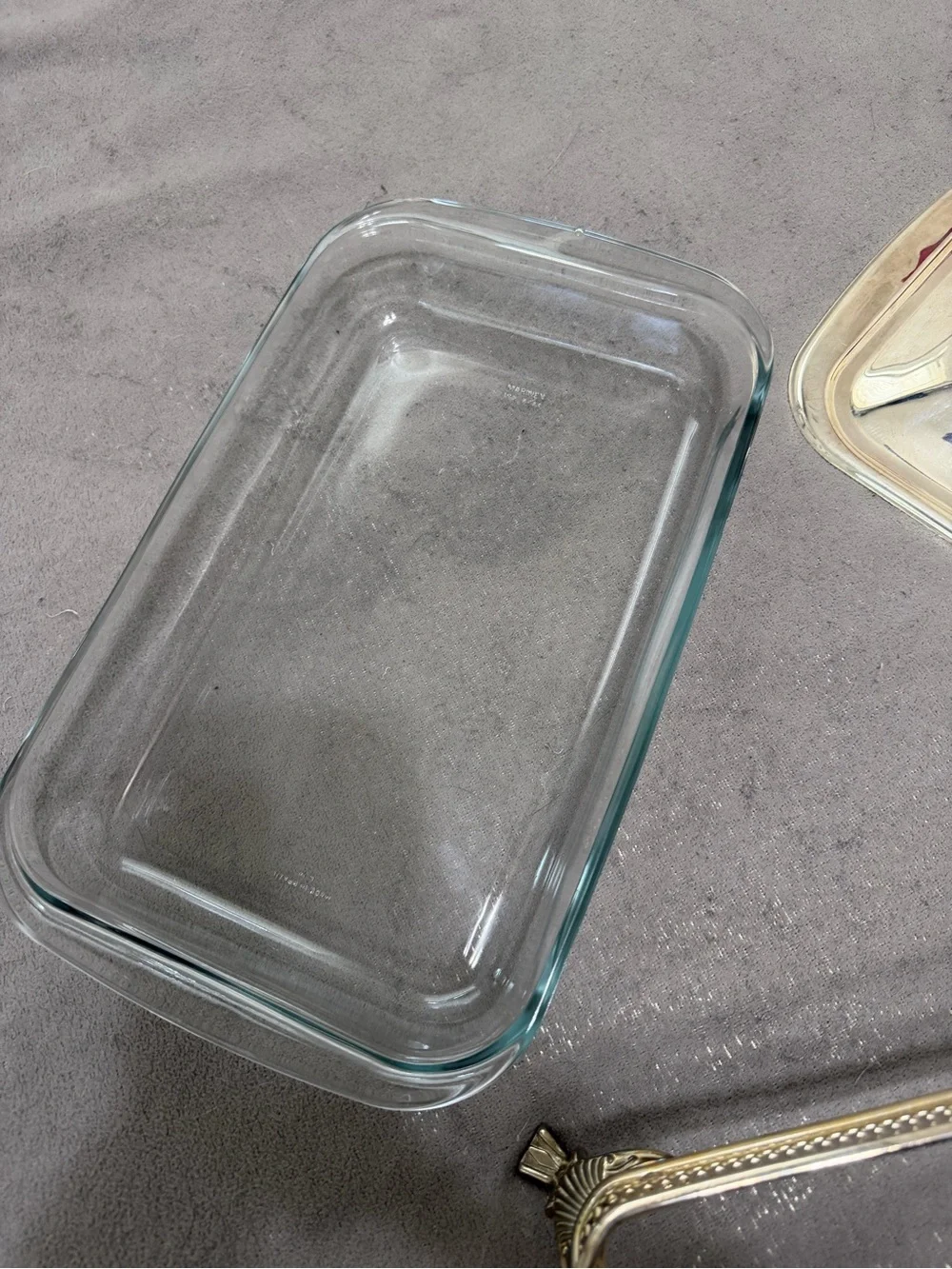 Silver Rectangular Serving Chafing Frame with Glass Insert and Lid